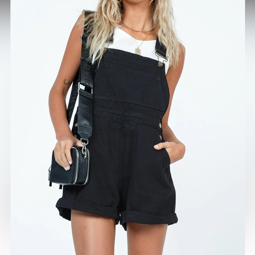 Princess Polly Black Denim Overalls